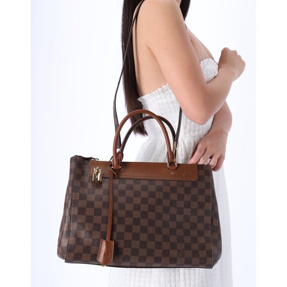 Louis Vuitton Handbags - Louis Vuitton Damier Greenwich Brown Top Zip Tote N41337